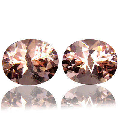 1.39cts PAIR AAA+ 100% Natural MORGANITE - Champagne/Peach/Pink - BRAZIL - R 8'645.00